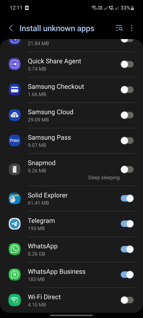 Enable Install Unknown Apps