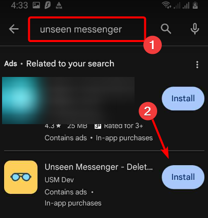 Begining the unseen messenger installation process