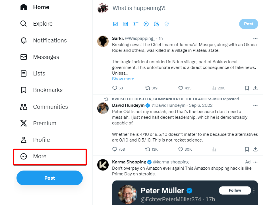 Twitter more button